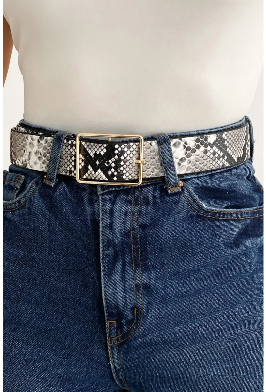 Kadın Taş Yılan Desenli Kemer BE611