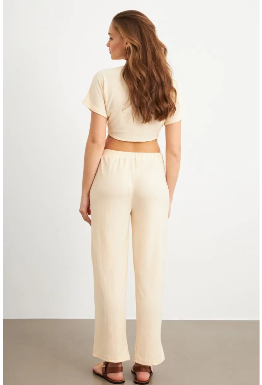 Kadın Vanilya Bağlamalı Bürümcük Takım Q1012