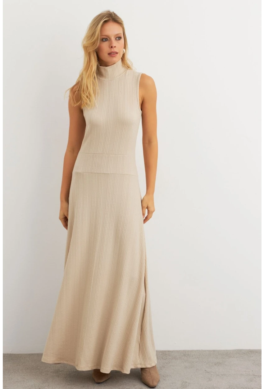 Kadın Vanilya Basic Maxi Elbise MTF29