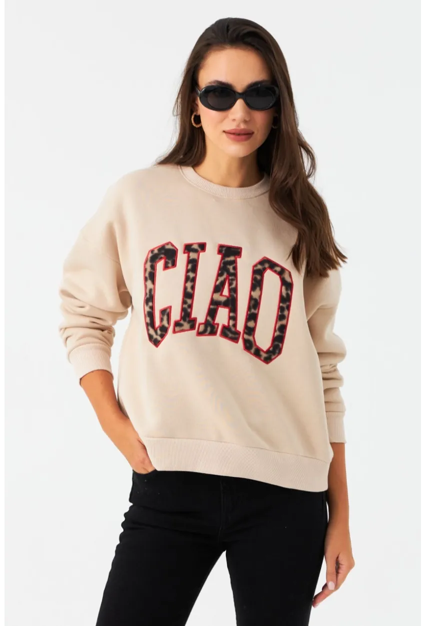 Kadın Vanilya Baskılı Sweatshirt MPP6429
