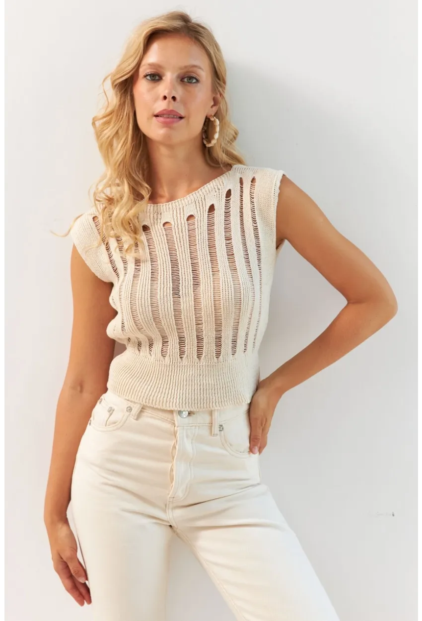 Kadın Vanilya Triko Bluz MP20149