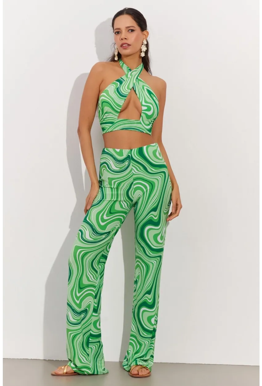 Kadın Yeşil Crop Takım LPP1215