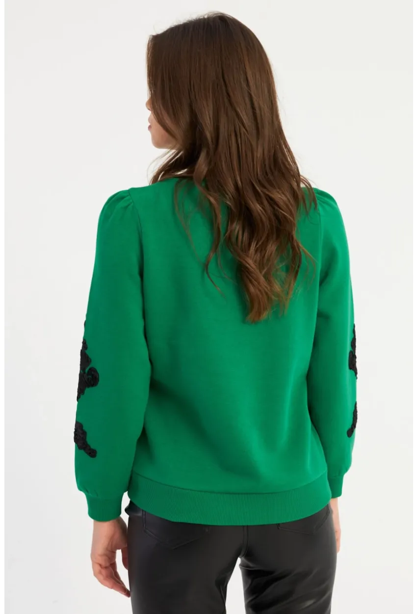 Kadın Yeşil Kol Detaylı Bluz MAYD13
