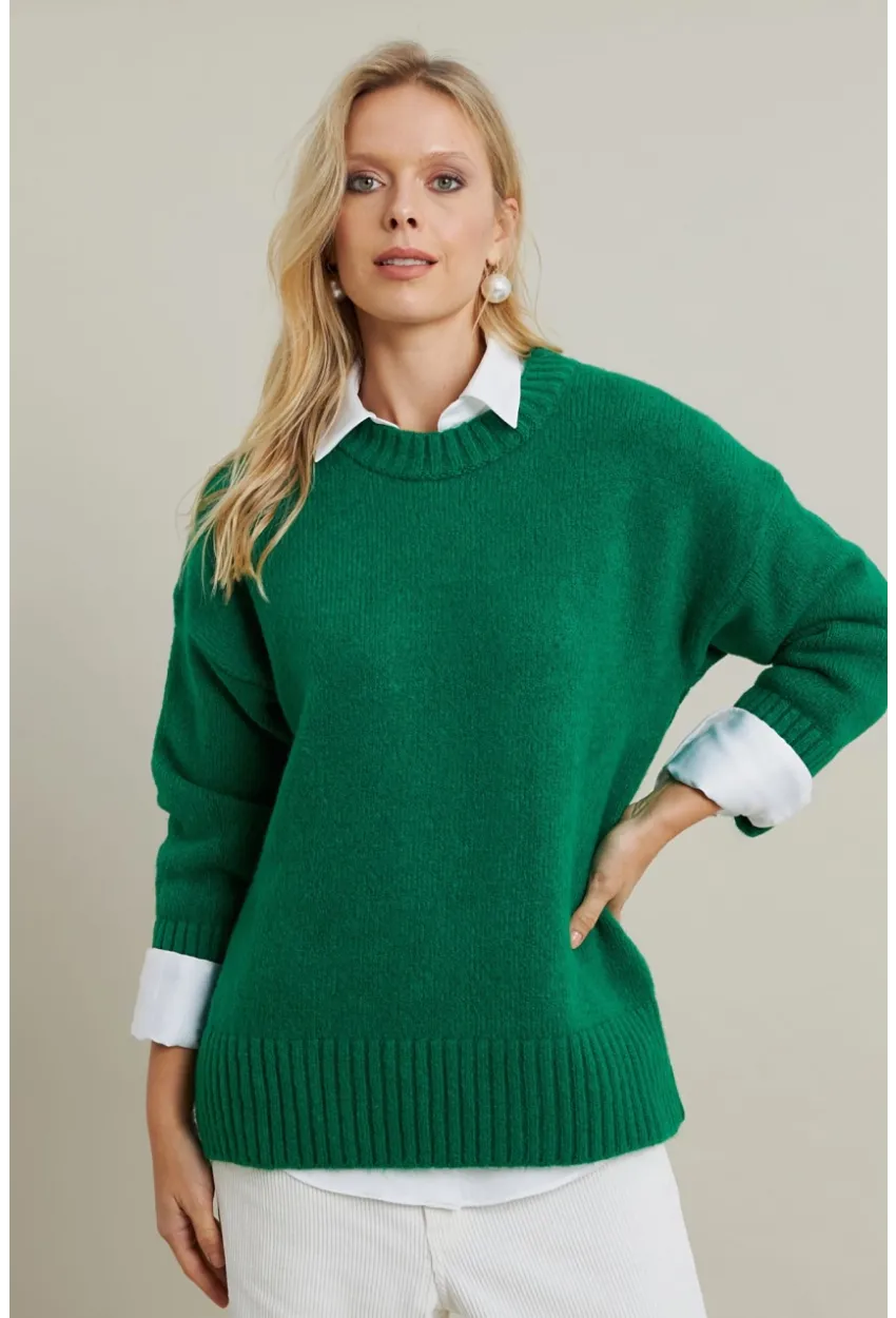 Kadın Yeşil Salaş Kazak MYV104