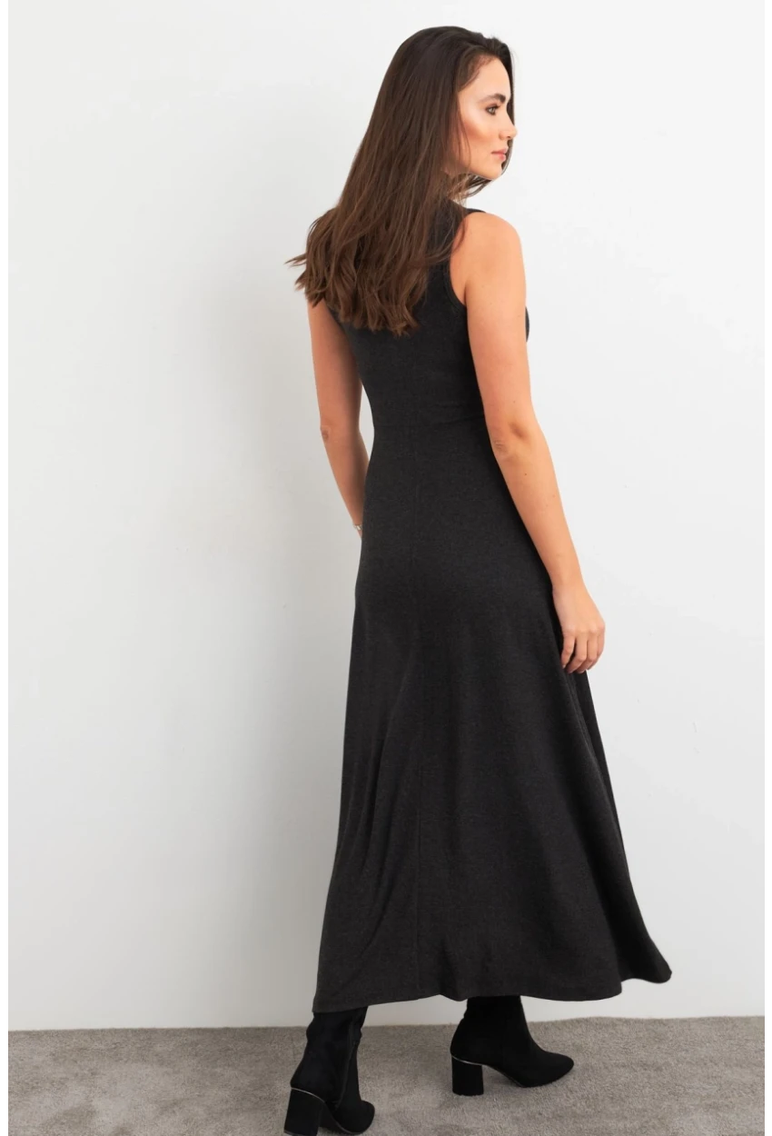 Kadın Antrasıt Basic Midi Elbise MEY3019