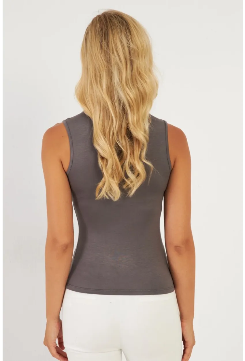 Kadın Antrasit Bluz LPP1289