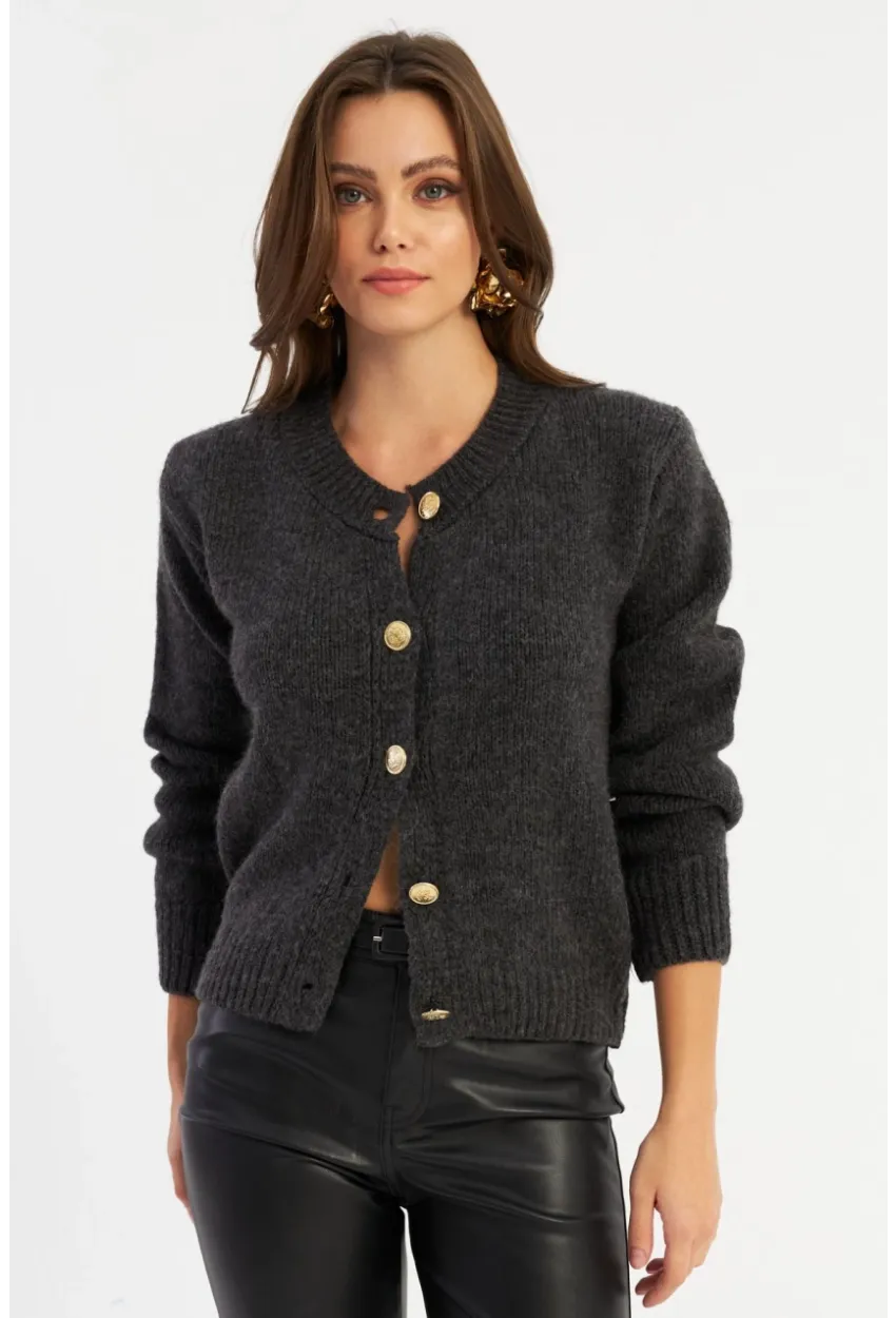 Kadın Antrasit Hırka YV285