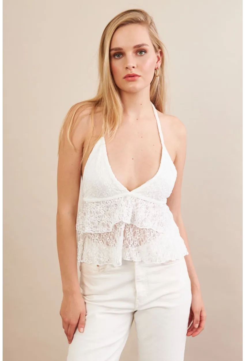 Kadın Beyaz Dantel Bluz ZH324