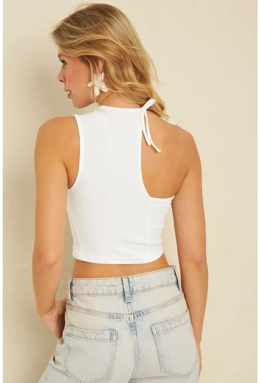 Kadın Beyaz Tek Omuz Açık Büzgülü Bluz CG355