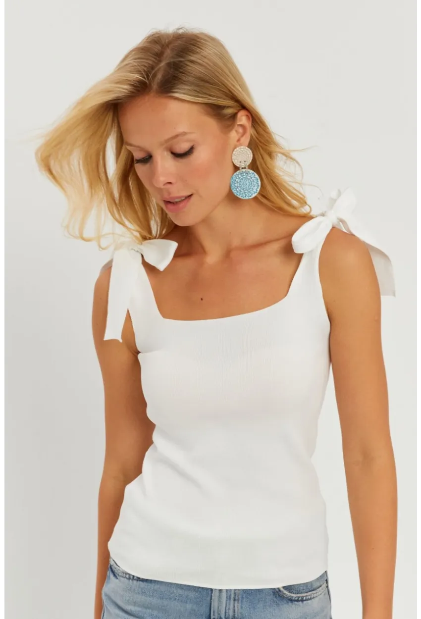 Kadın Beyaz Triko Bluz YV236