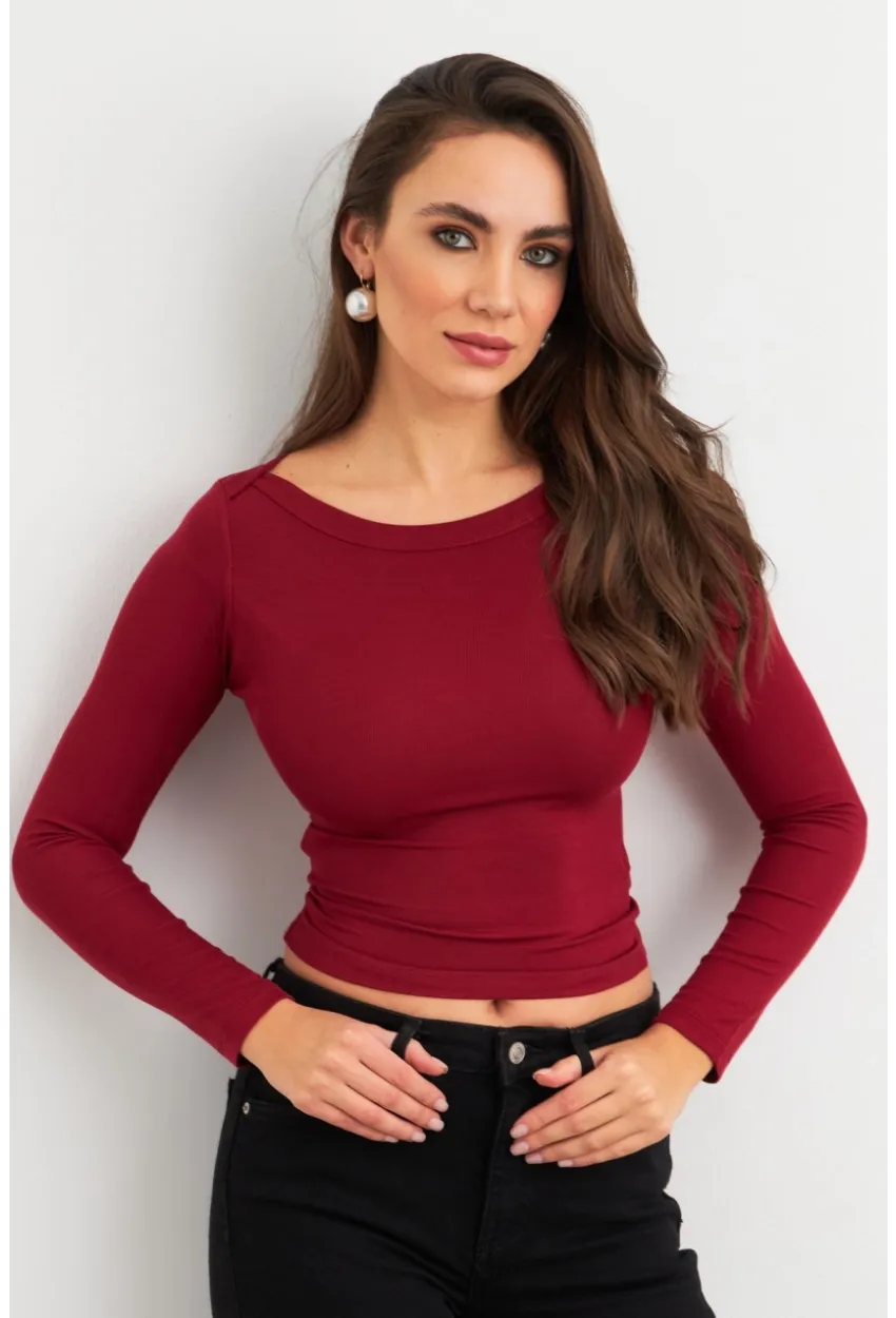 Kadın Bordo Bluz MX9390