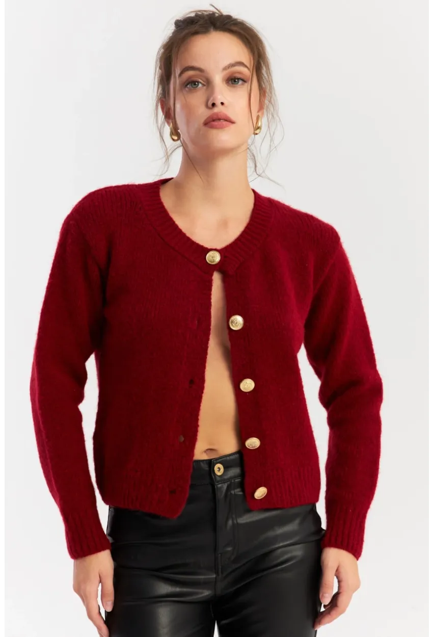 Kadın Bordo Hırka YV285