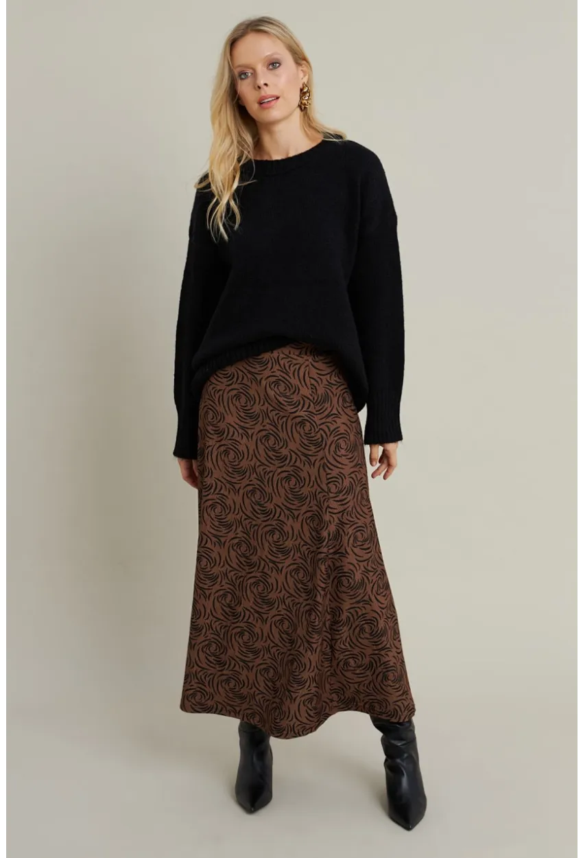 Kadın Camel Desenli Çan Etek MLON3007