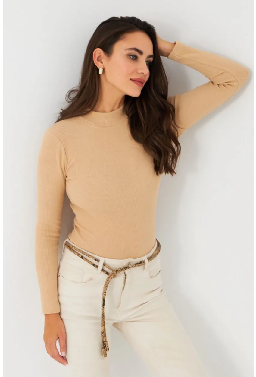 Kadın Camel Kaşkorse Basic Bluz AYD389