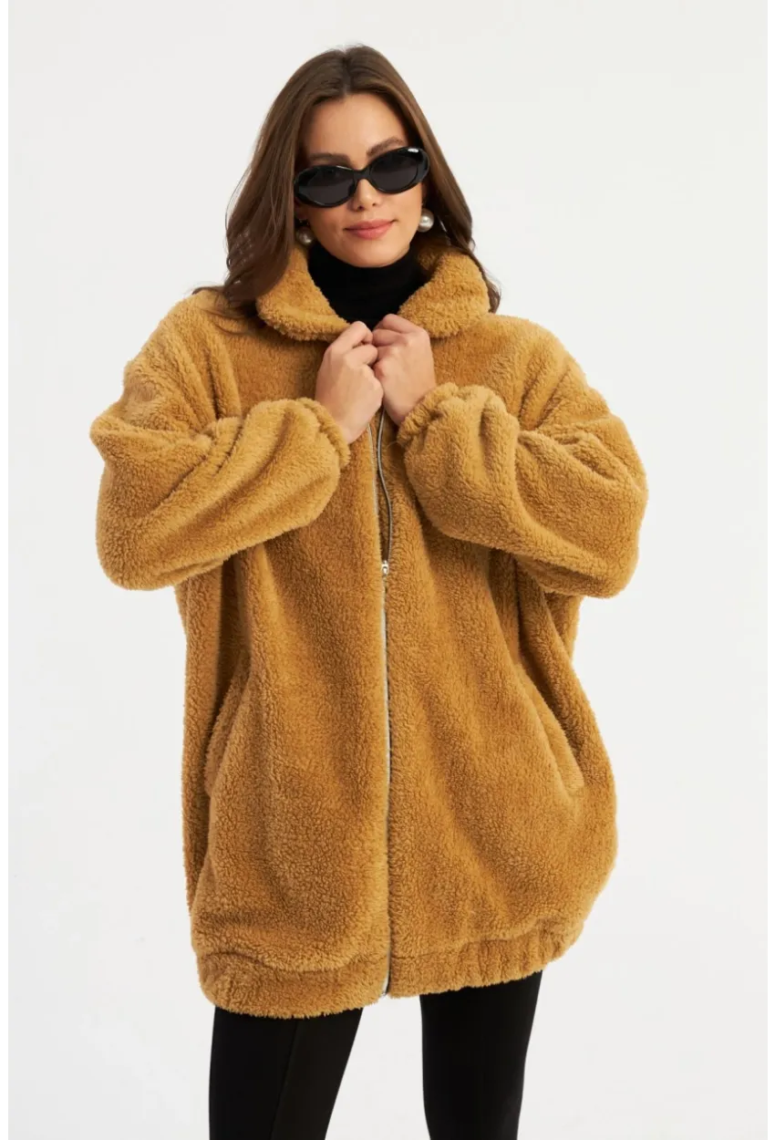 Kadın Camel Peluş Mont MLYT58