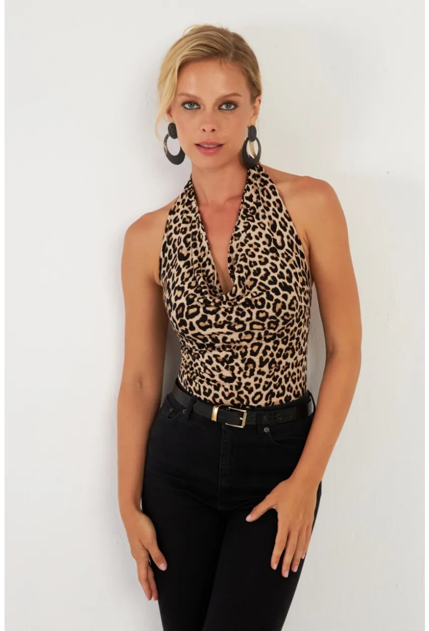 Kadın Camel Sırtı Açık Çıtçıtlı Body LPP1295