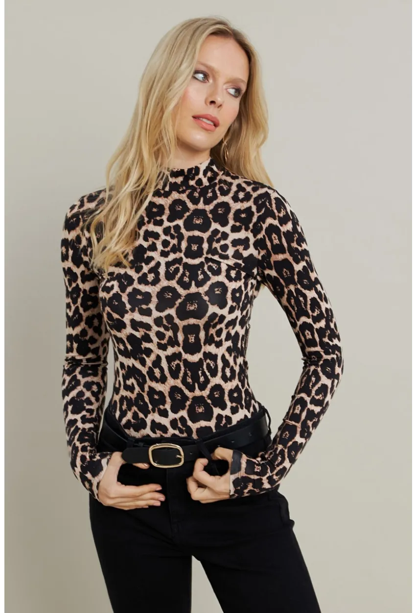 Kadın Camel-Siyah Desenli Bluz LPP1275
