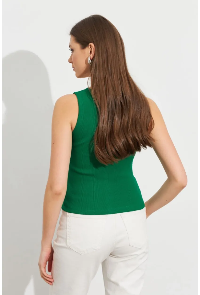 Kadın Çimen Yeşili Patlı Kaşkorse Bluz MK02