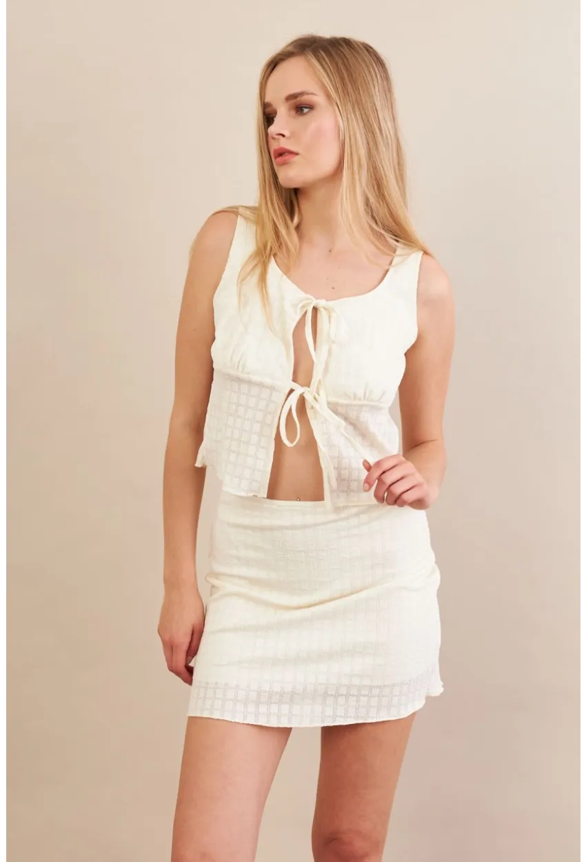 Kadın Ekru Alt Üst Etek Takım EV114