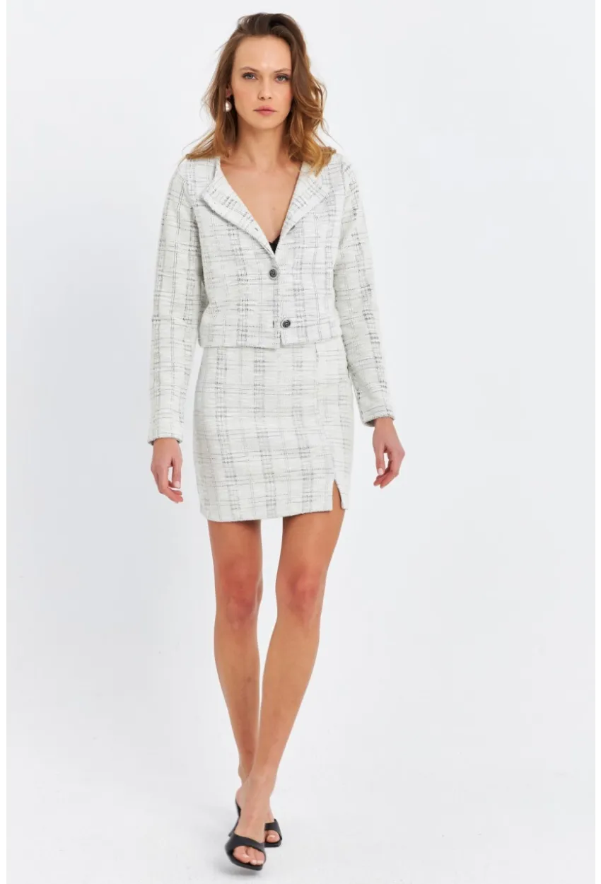 Kadın Ekru Ceket Etek Takım SE9