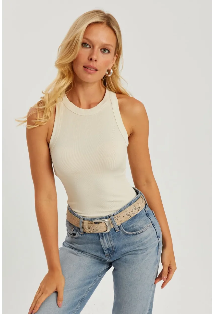 Kadın Ekru Fitilli Bluz AYD317