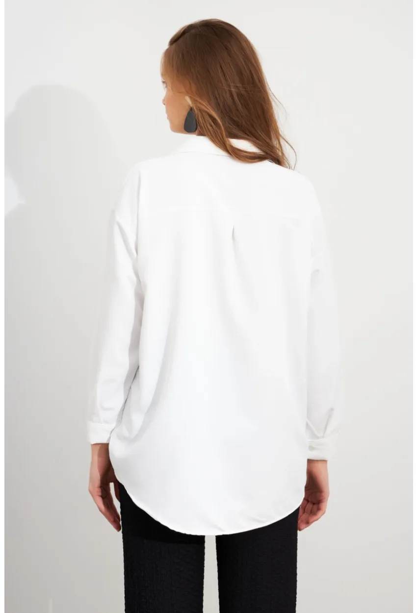 Kadın Ekru Gömlek Q1100