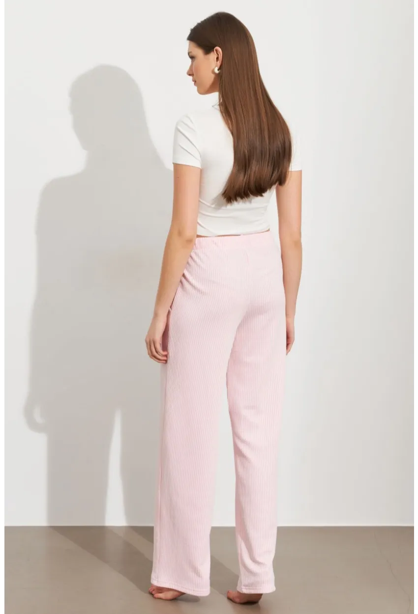 Kadın Ekru-Pembe Çizgili Eşofman Altı ATS80146