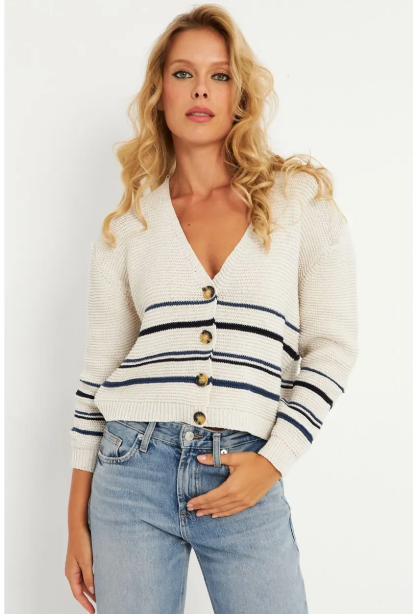 Kadın Ekru Triko Hırka MİW9571