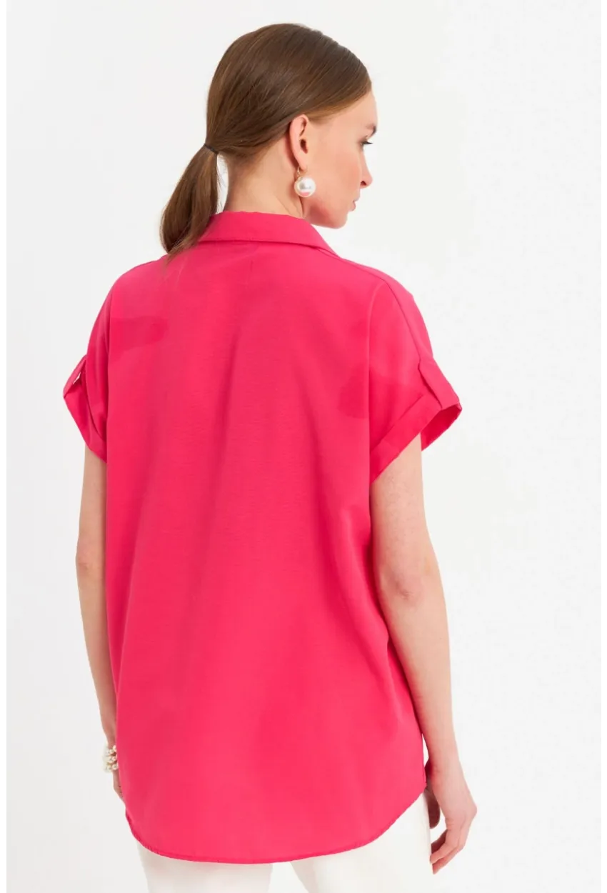 Kadın Fuşya Basic Gömlek MZER427