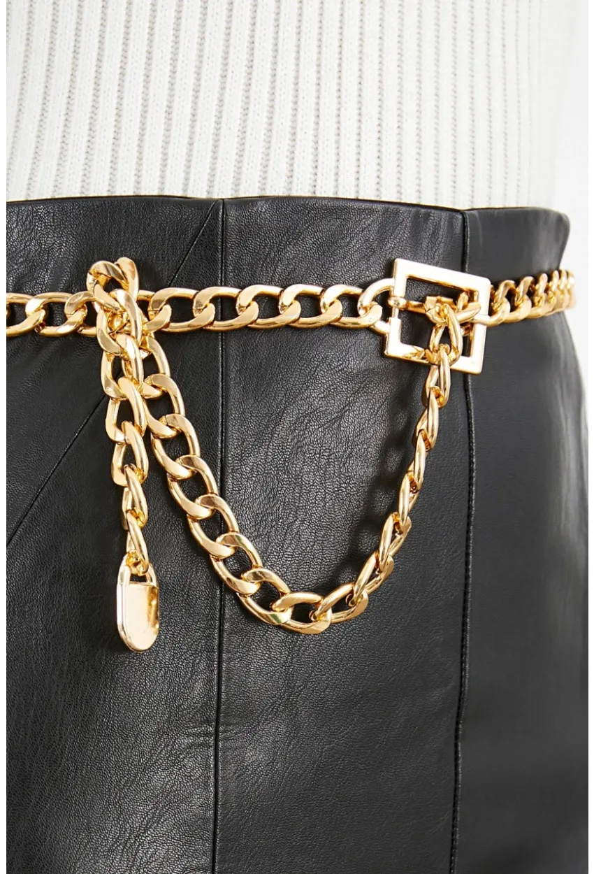 Kadın Gold Rengi Zincir Kemer BE594