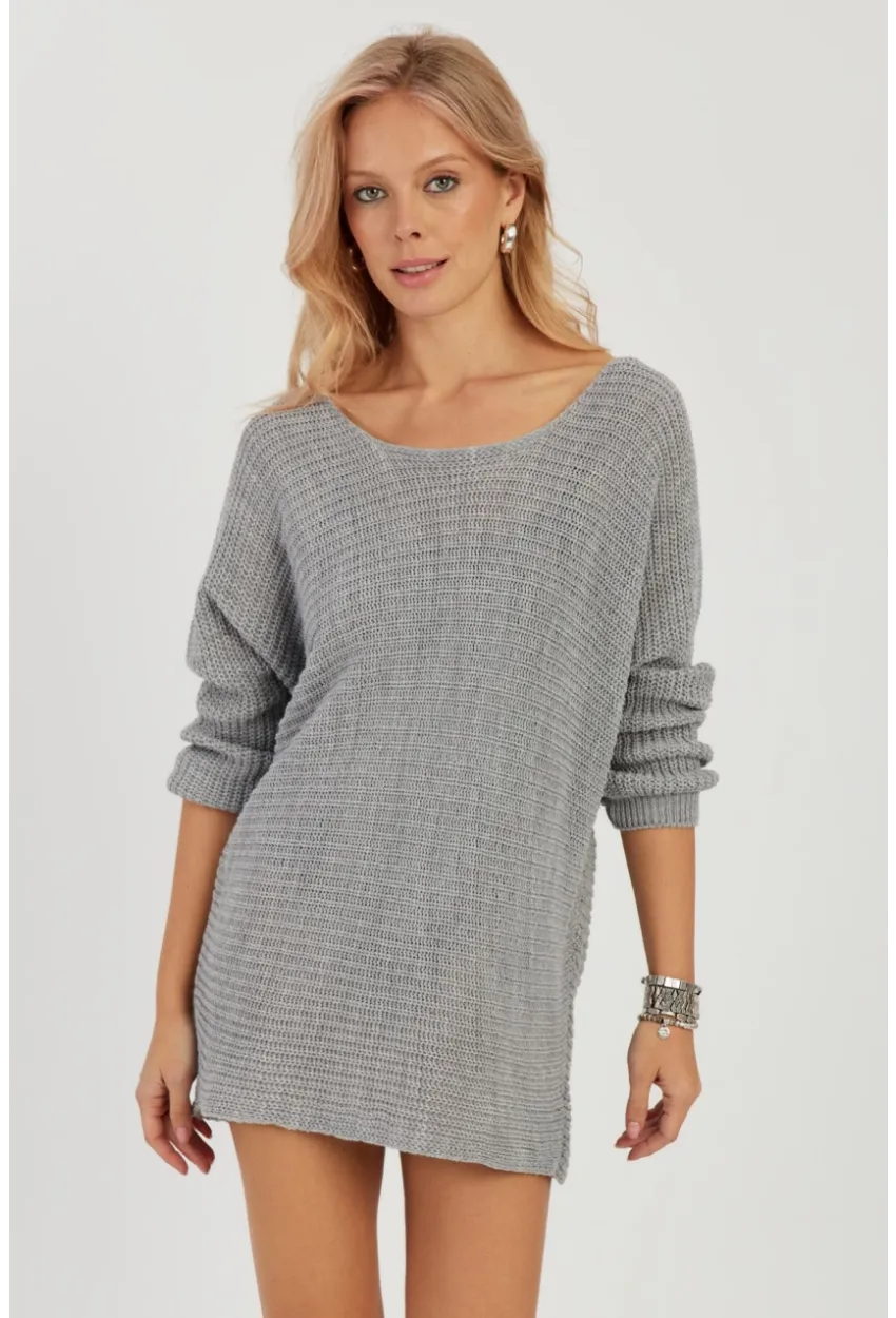 Kadın Gri Triko Kazak SMT223