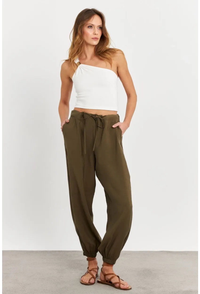 Kadın Haki Kubra Şalvar Pantolon GÇ900