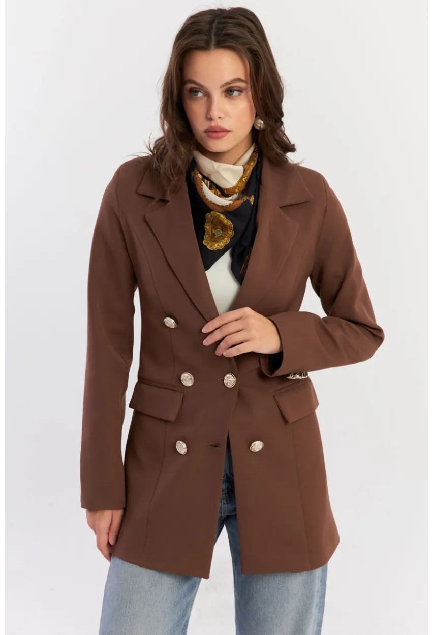 Kadın Kahverengi Alt Üst Astarlı Ceket MUF201