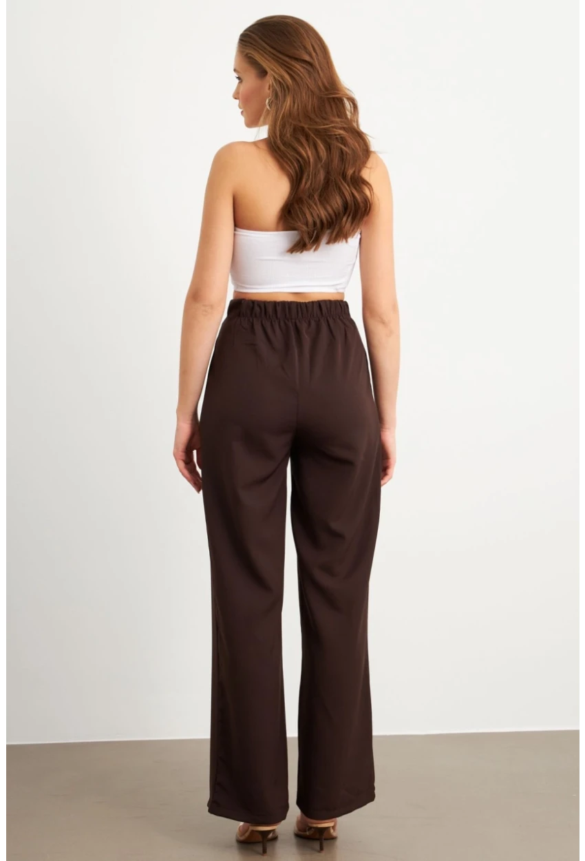 Kadın Kahverengi Cepli Pantolon FLU7250