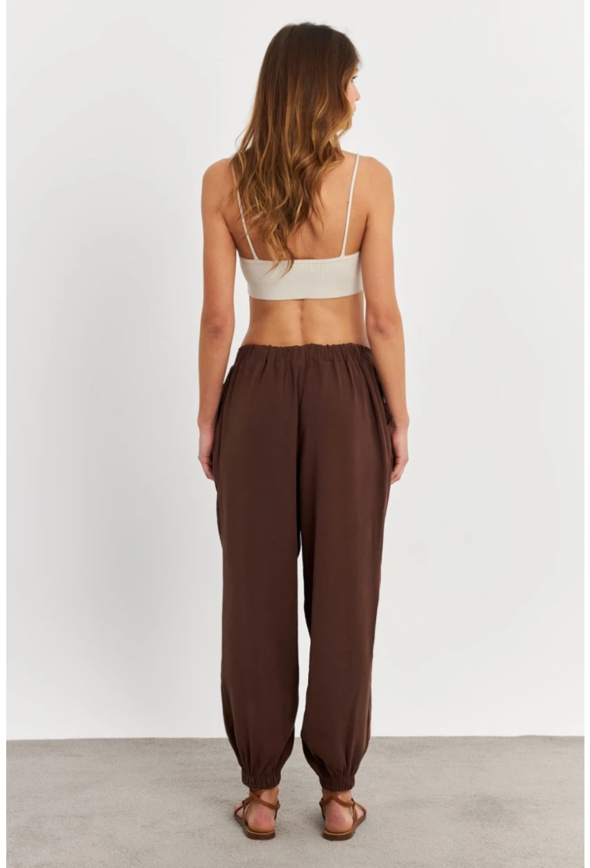 Kadın Kahverengi Kubra Şalvar Pantolon GÇ900