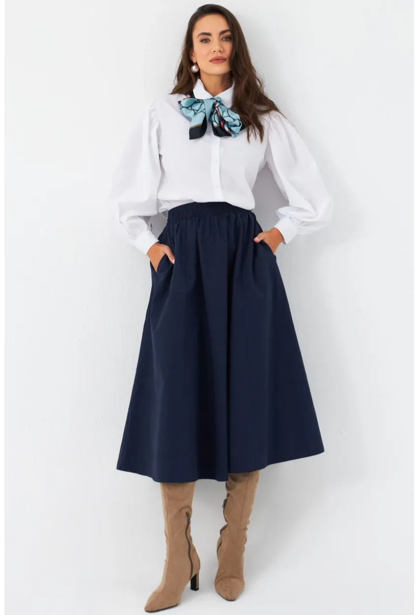 Kadın Lacivert Çan Etek ELA3951