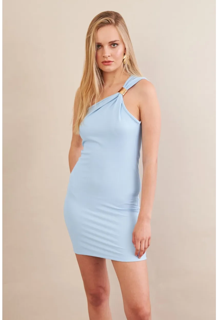 Kadın Mavi Aksesuarlı Mini Elbise FRY2315