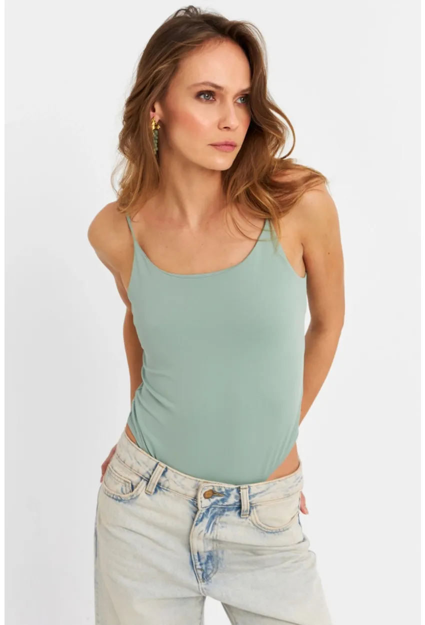 Kadın Mint Çıtçıtlı Body ZH129