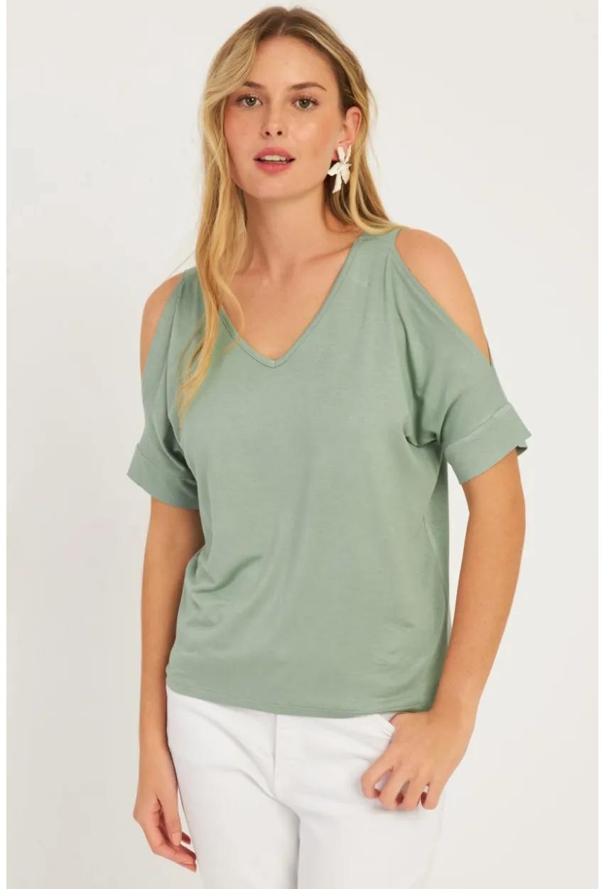 Kadın Mint Degaje Yaka Bluz BR1329