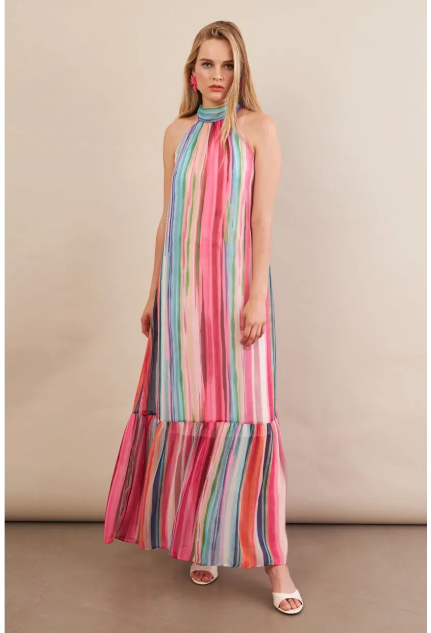Kadın Multi Astarlı Maxi Şifon Elbise PSG1004