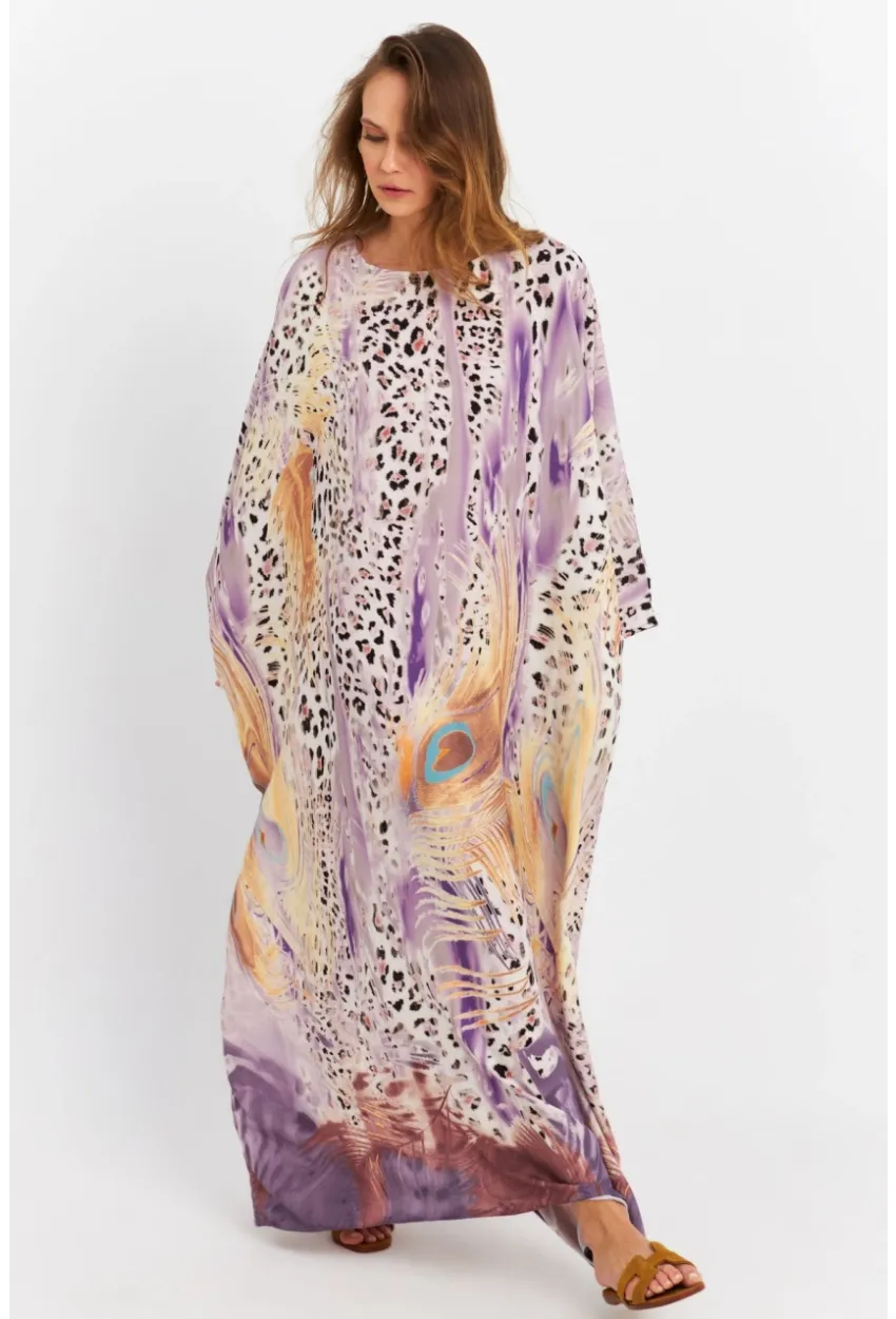 Kadın Multi İpek Kaftan Elbise MALO4010