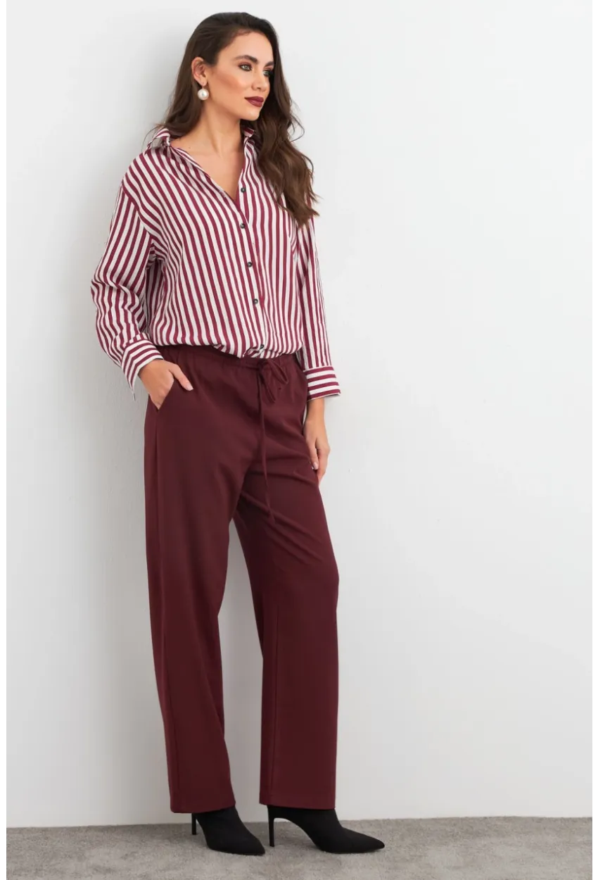 Kadın Mürdüm Pantolon ELA6647