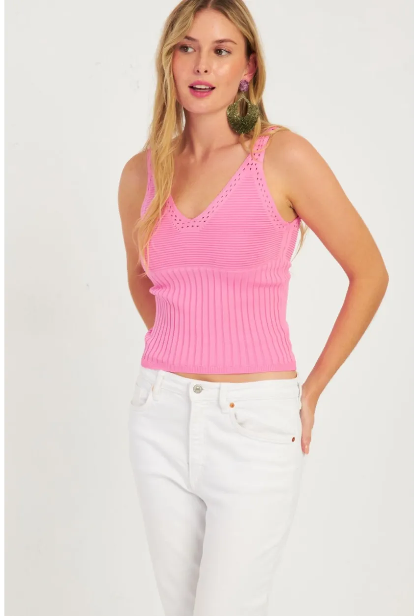 Kadın Pembe Triko Bluz SMT225