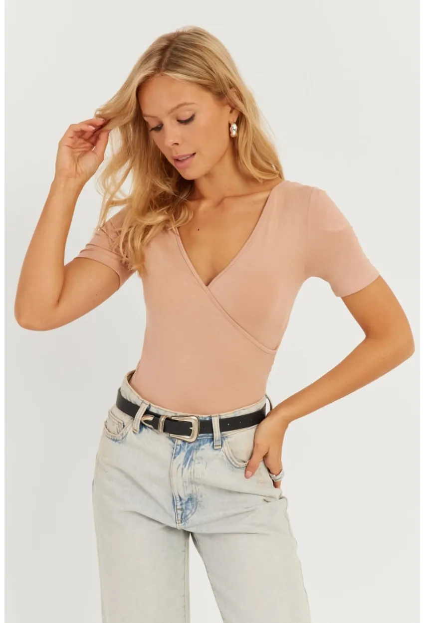 Kadın Pudra Kruvaze Bluz AYD304