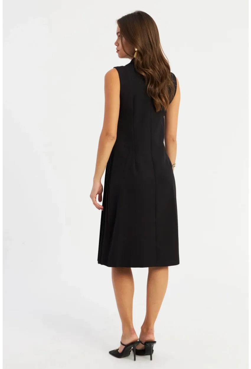 Kadın Siyah Aksesuarlı Ceket Elbise ERA102