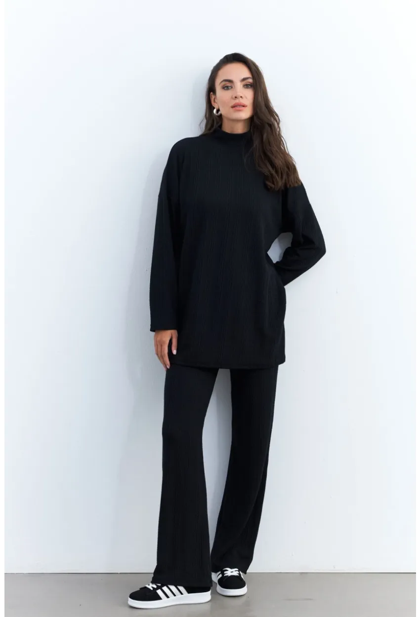 Kadın Siyah Alt Üst Pantolon Takım MTF28