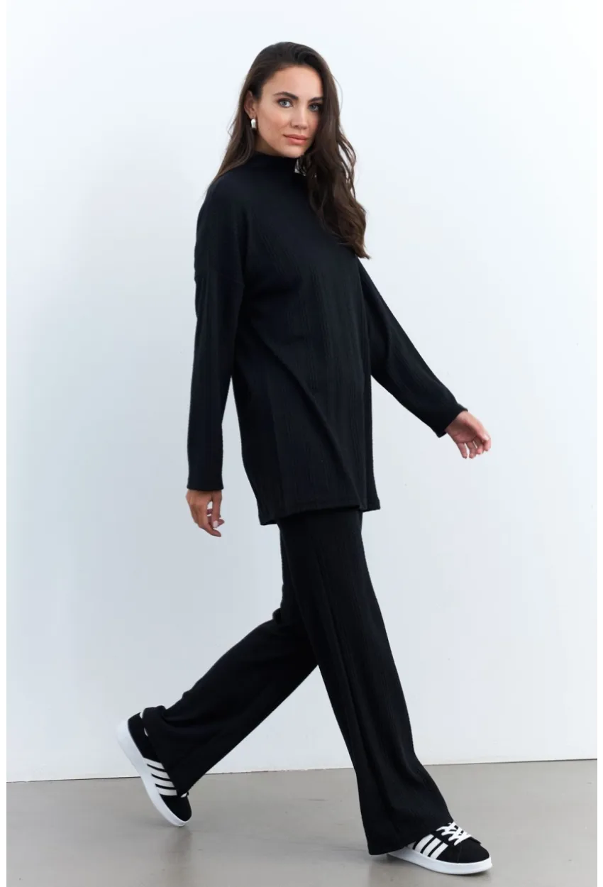 Kadın Siyah Alt Üst Pantolon Takım MTF28