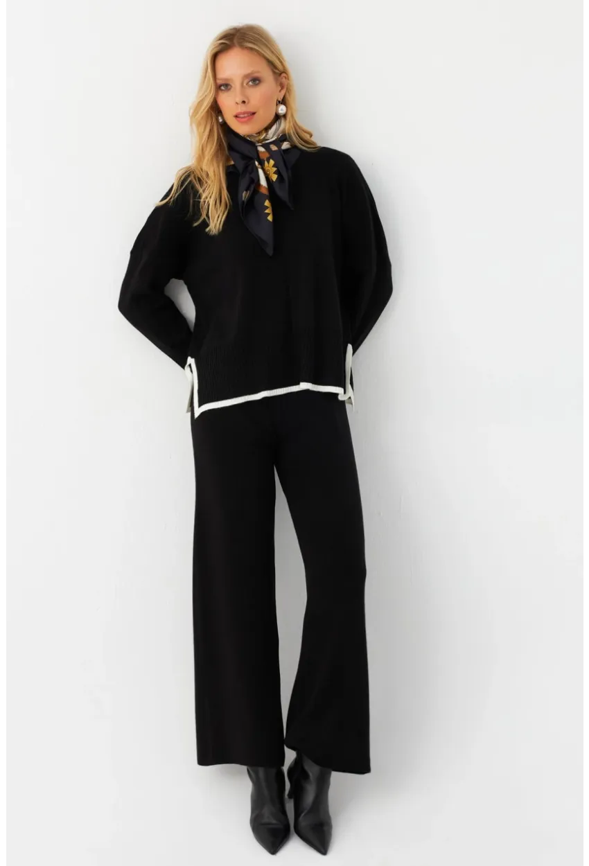 Kadın Siyah Alt Üst Triko Takım  MYİL12