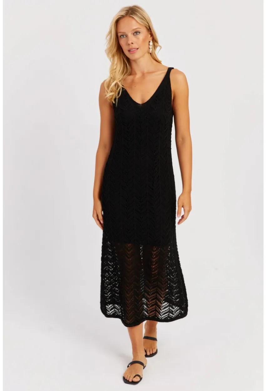 Kadın Siyah Askılı Astarlı Elbise YZ629