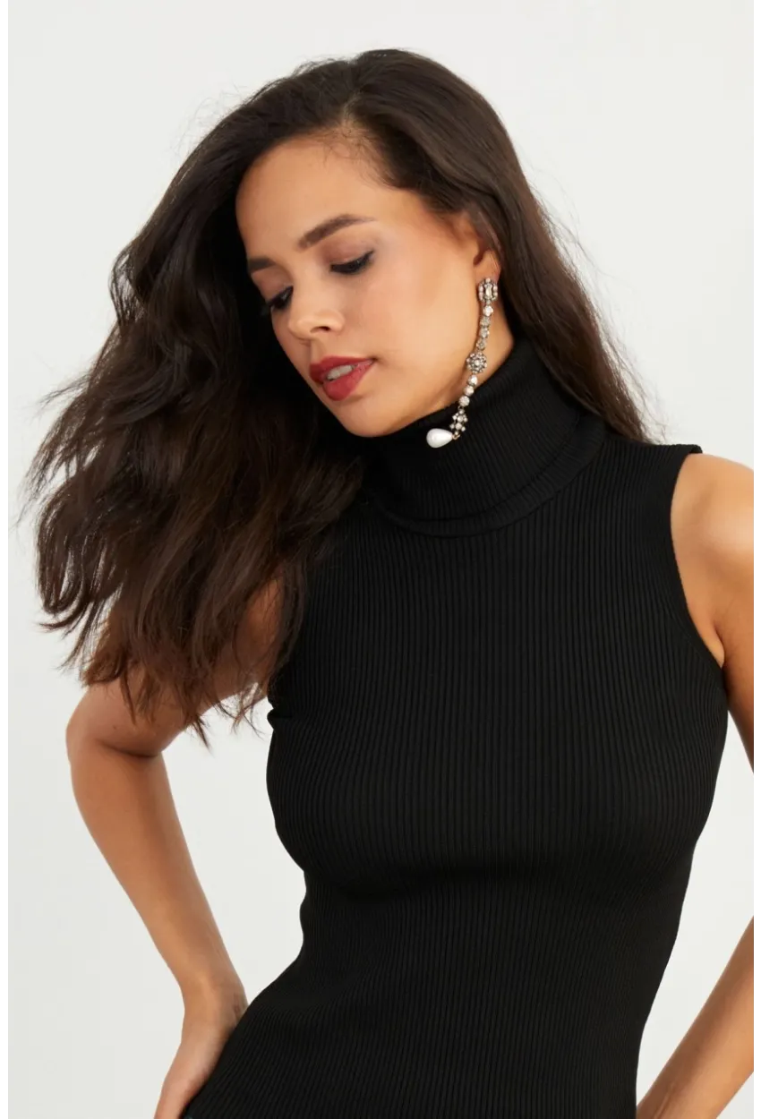 Kadın Siyah Balıkçı Bluz YV97